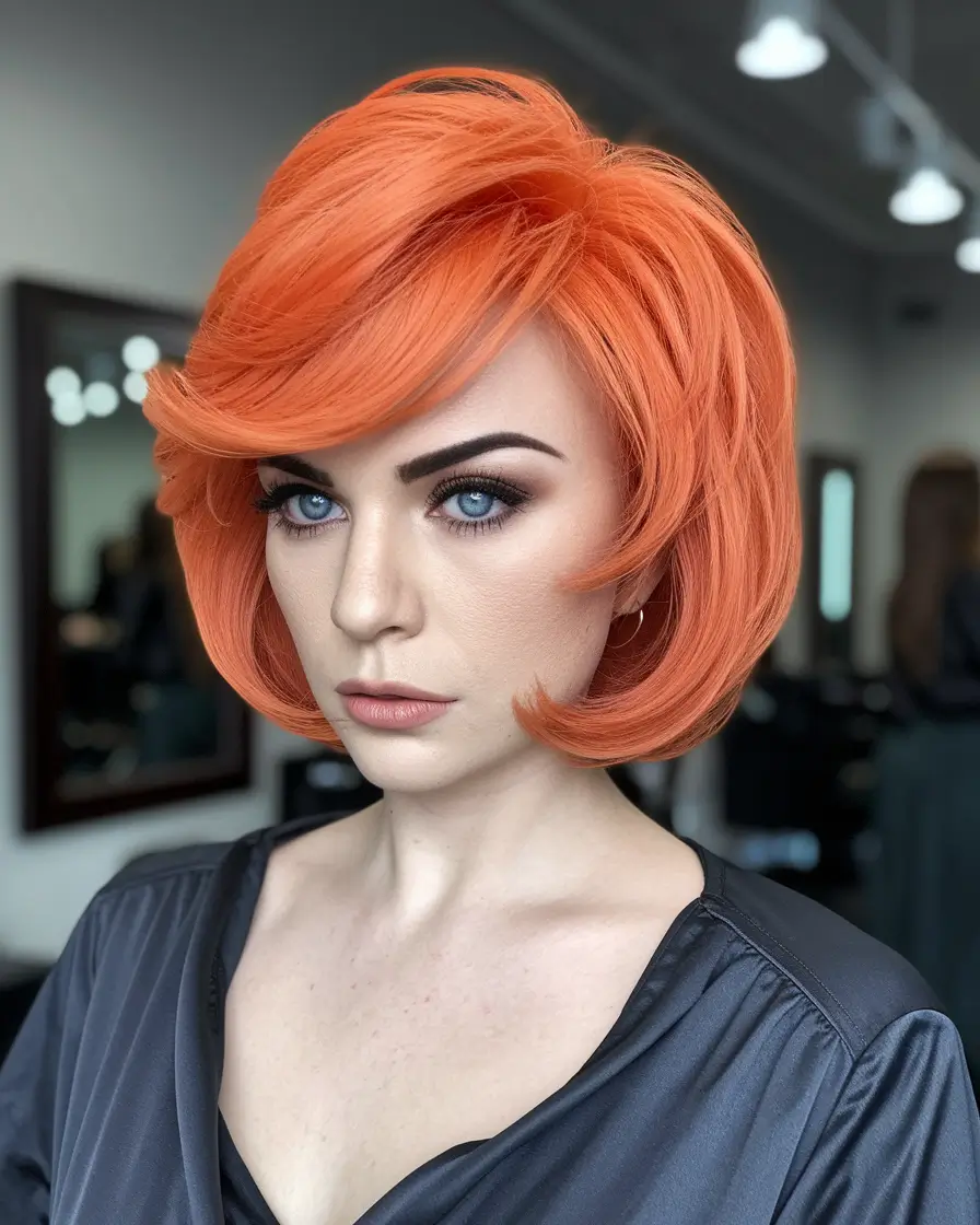 summer hairstyle ideas bold bob pop of color