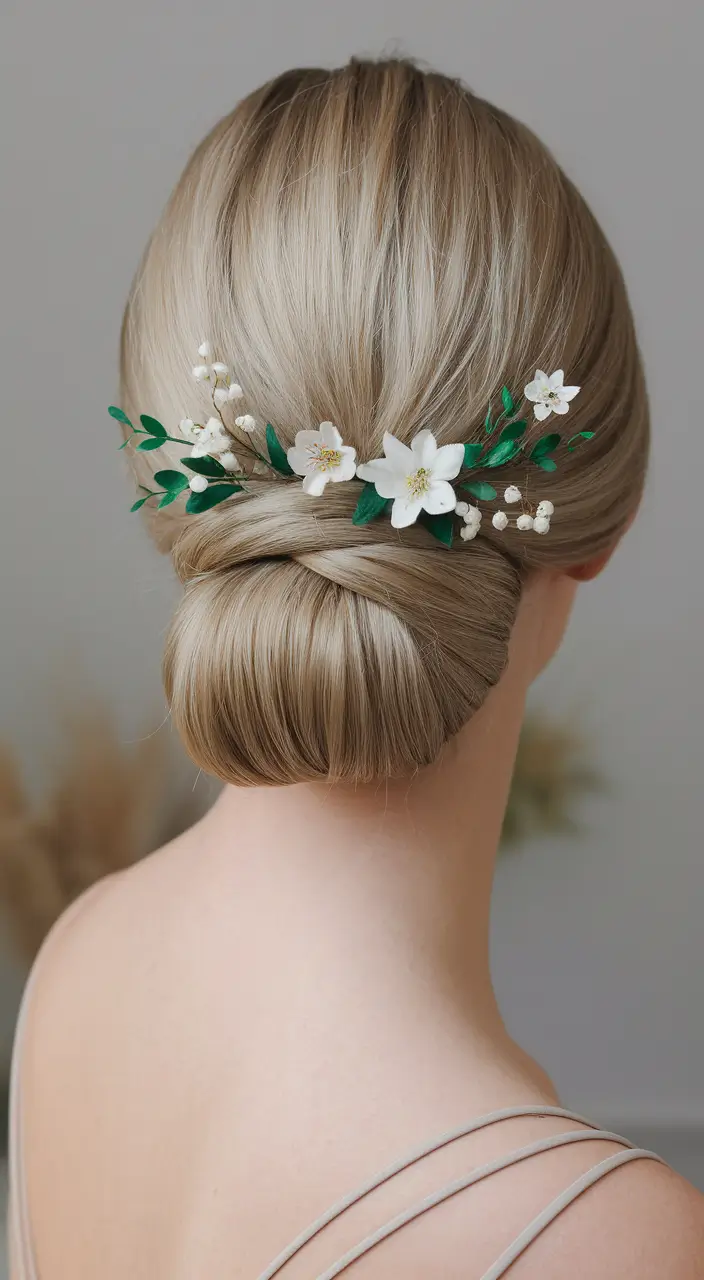 Elegant Wedding Hair Trends - Summer 2025 Textured Bob with Baby’s Breath Accents