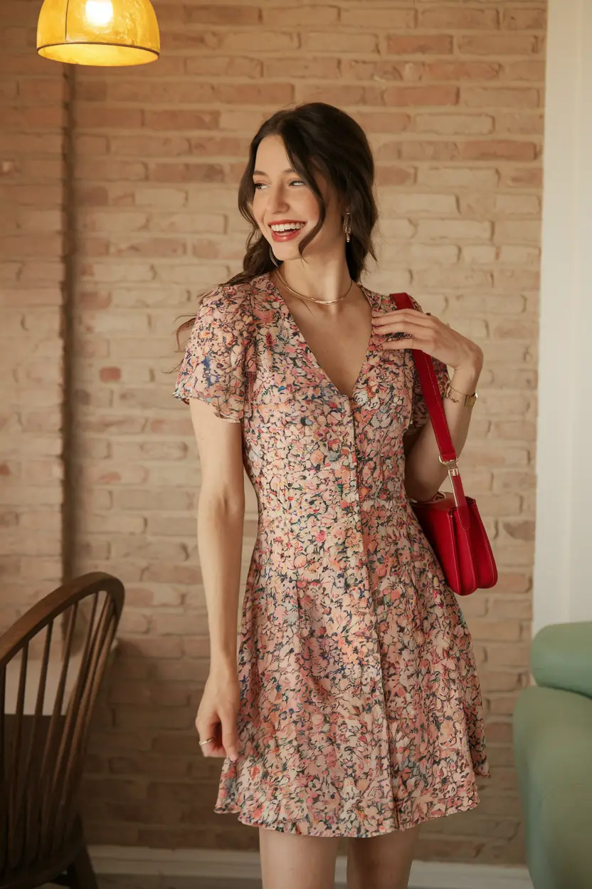 Every Day Casual Dresses Outfits Summer Soft Florals with Vintage Femininity