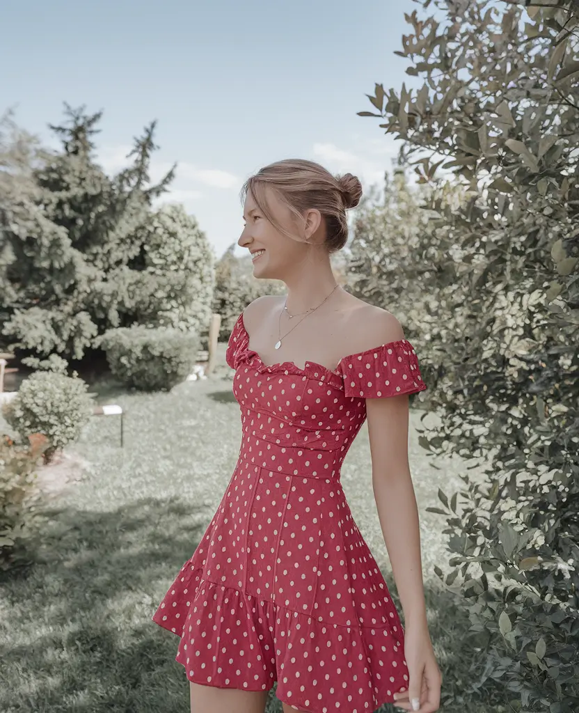 Every Day Casual Dresses Outfits Summer Flirty Dots and Sweet Shoulders for Playful Days