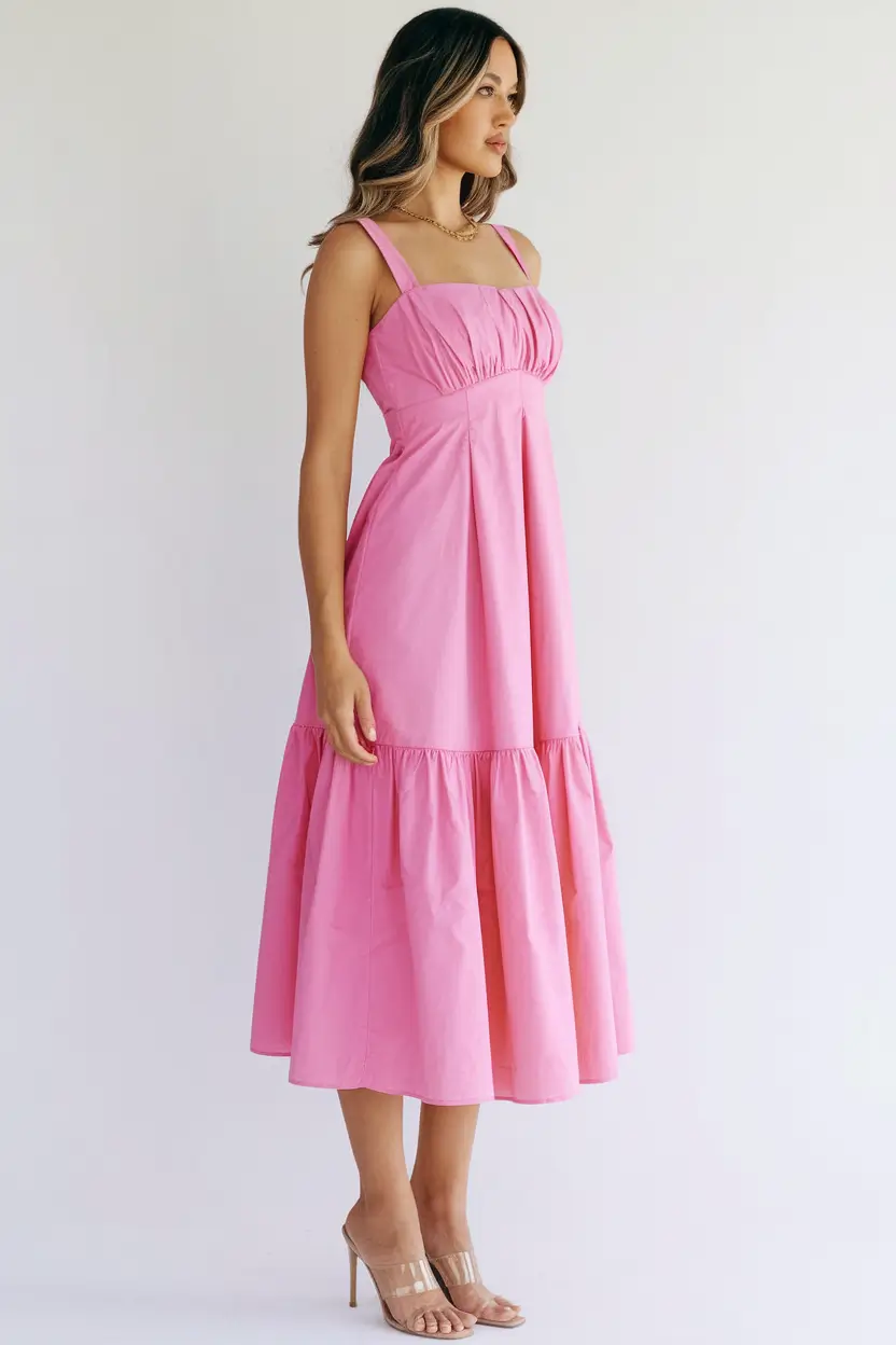 Every Day Casual Dresses Outfits Summer Pink Simplicity with Elevated Details