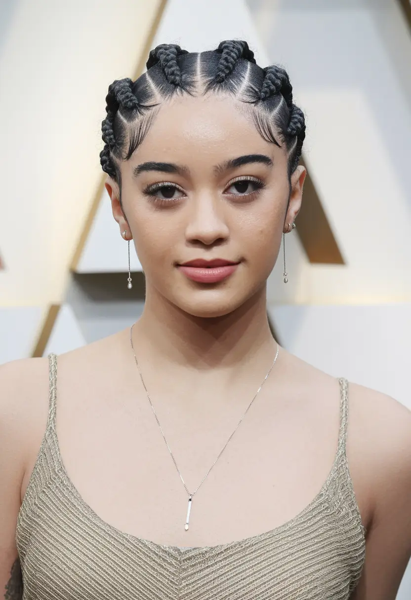 braids summer 2025 Sculpted Knotless Cornrows with Twist Details
