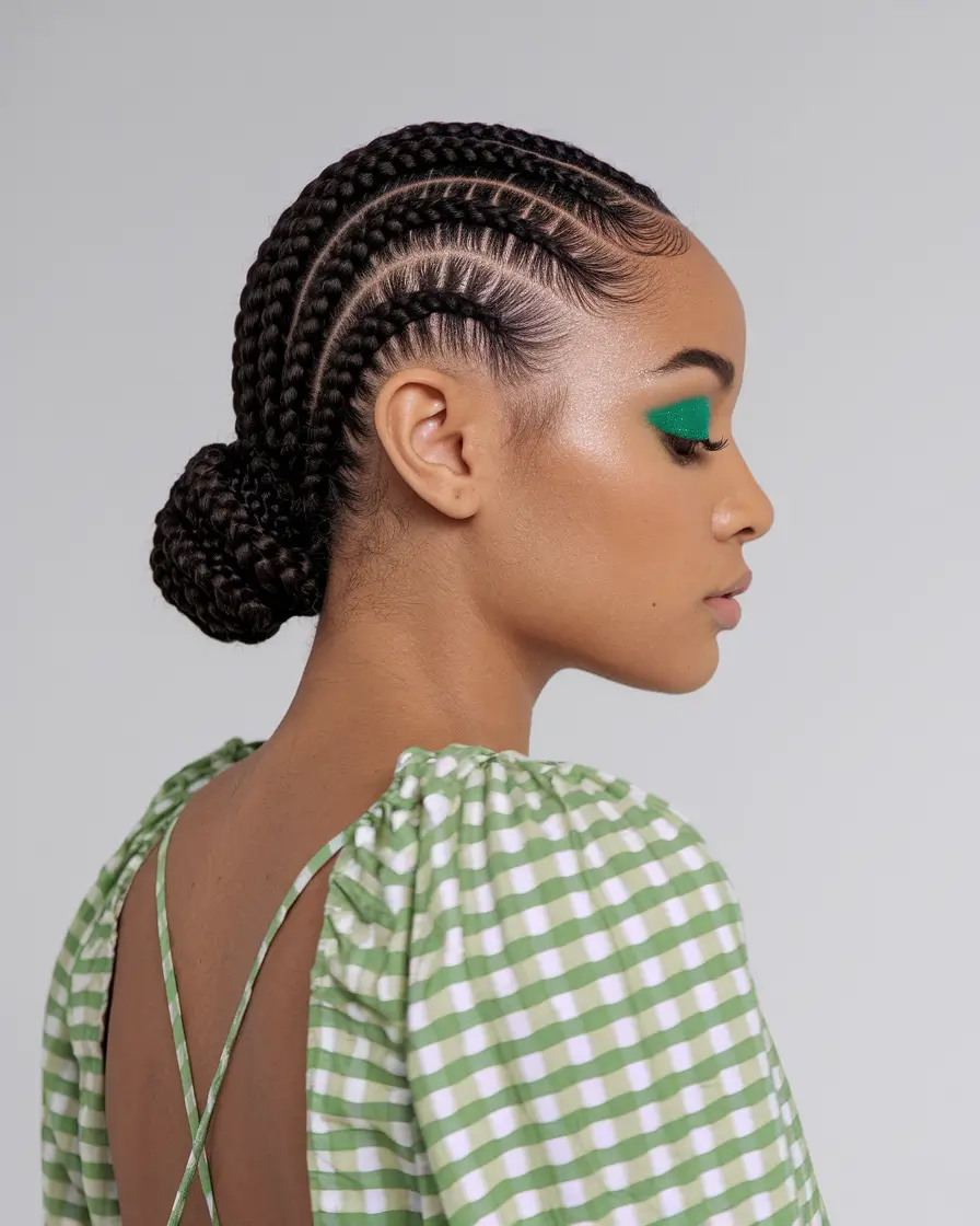 braids summer 2025 Classic Cornrows Low Bun