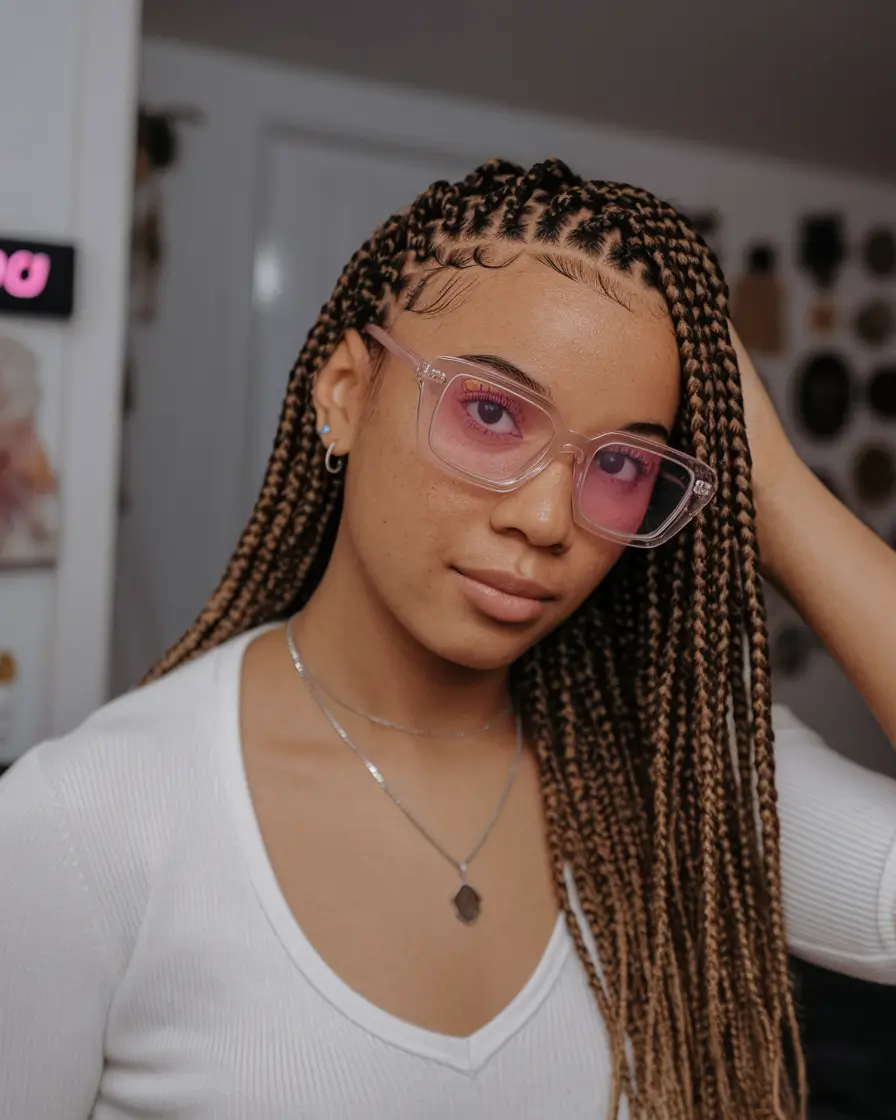 braids summer 2025 Boho Knotless Box Braids Blonde Highlights
