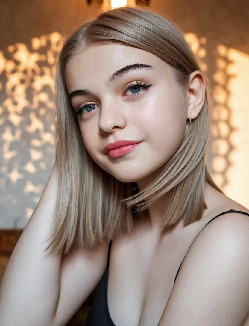 girl haircut summer Blunt Bob with a Glossy Finish