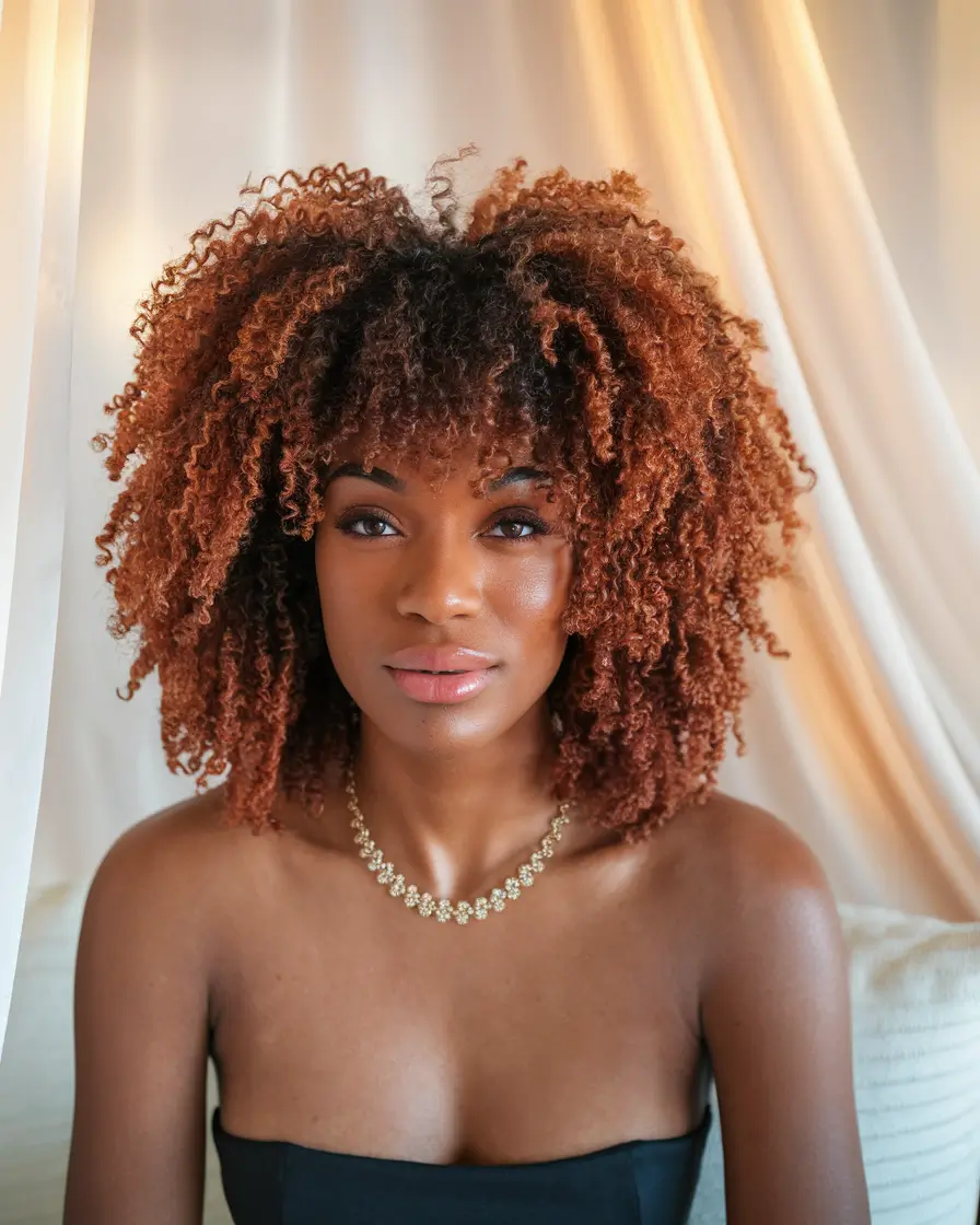 gorgeous black women hairstyles 2025 Rich Auburn Curls That Command Attention
