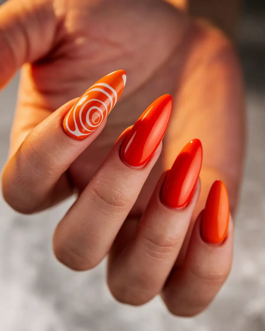june nails color dip Retro Citrus Swirl