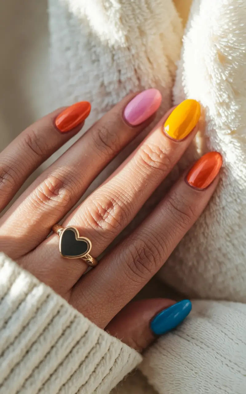 june nails colorful Rainbow Pop for the Bold