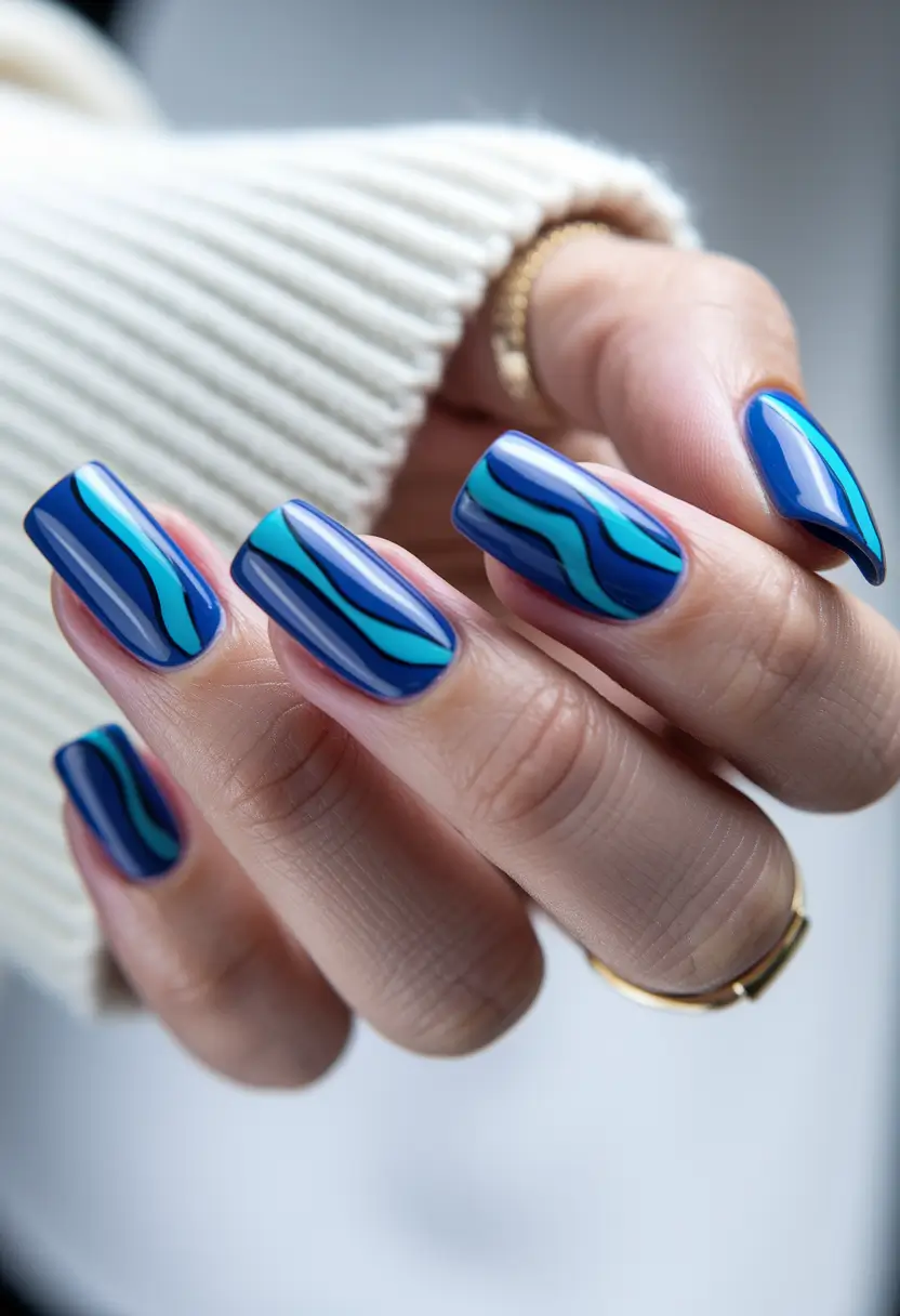 june nails ideas blue