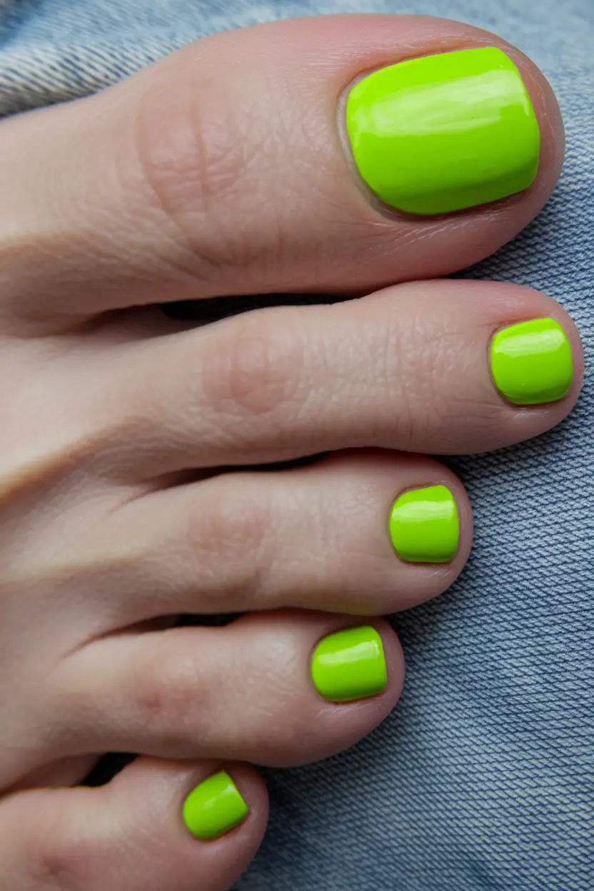 june toe nails ideas 2025 High-Impact Neon