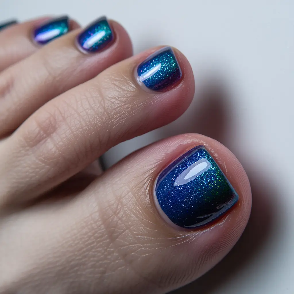 june toe nails ideas 2025 Galaxy Shift with a Hint of Magic
