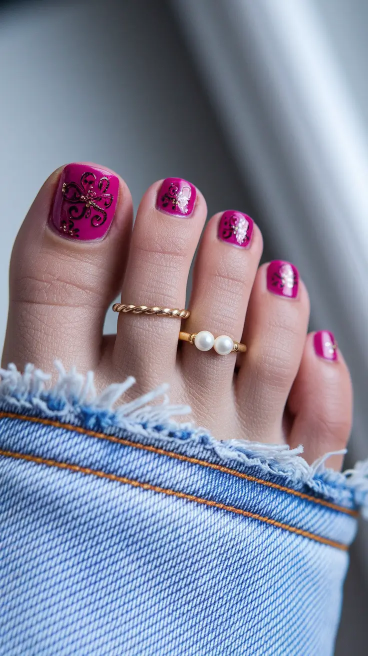 june toe nails ideas 2025 Pink Princess