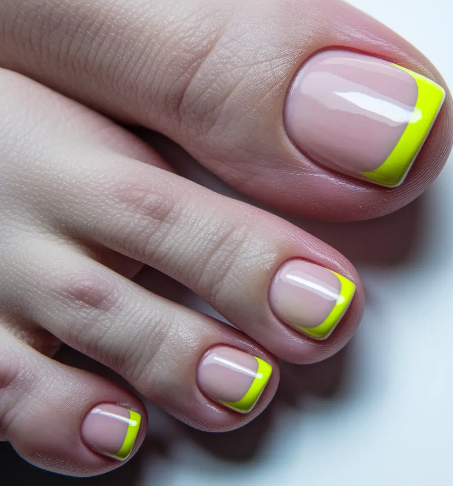 june toe nails ideas 2025 Lemon French Refresh