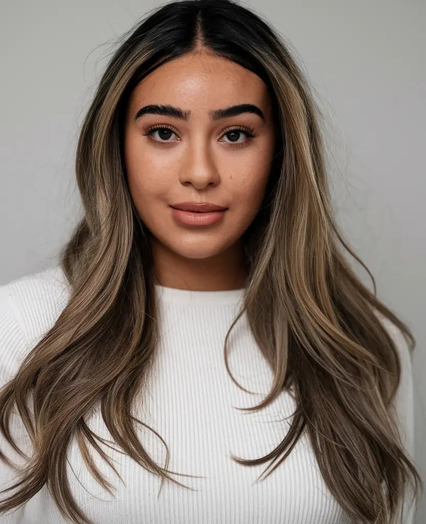 summer hairstyles for long hair 2025+Soft Layers with Subtle Highlights for Everyday Glam