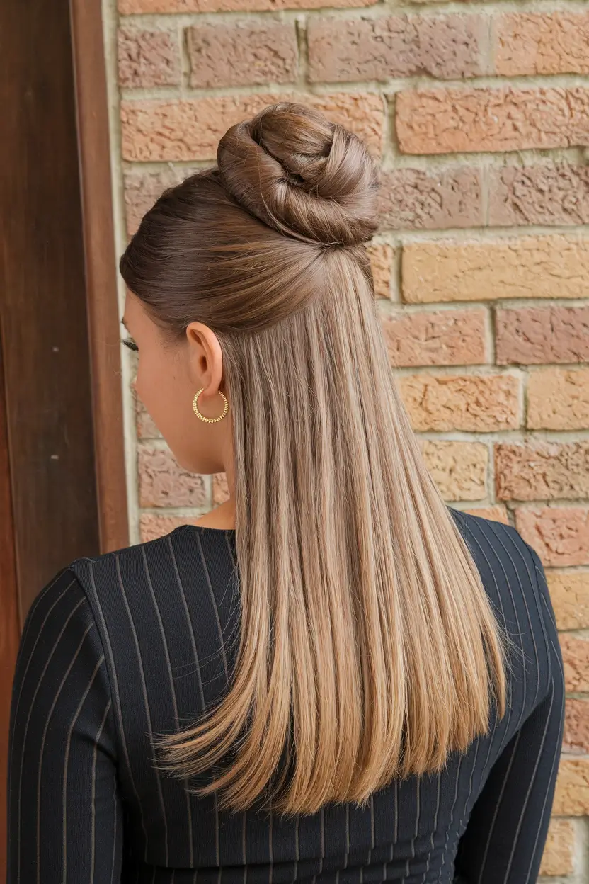 quick easy summer hairstyles half up Half-Up Twisted Bun