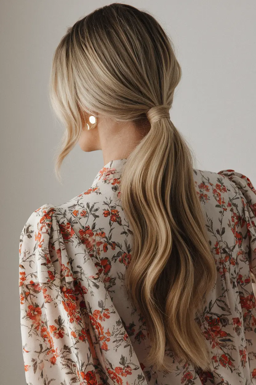 quick easy hairstyles for medium hair for summer Soft Low Ponytail with Waves