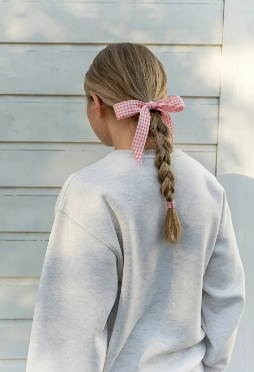 quick easy summer hairstyles Playful Braid with Ribbon