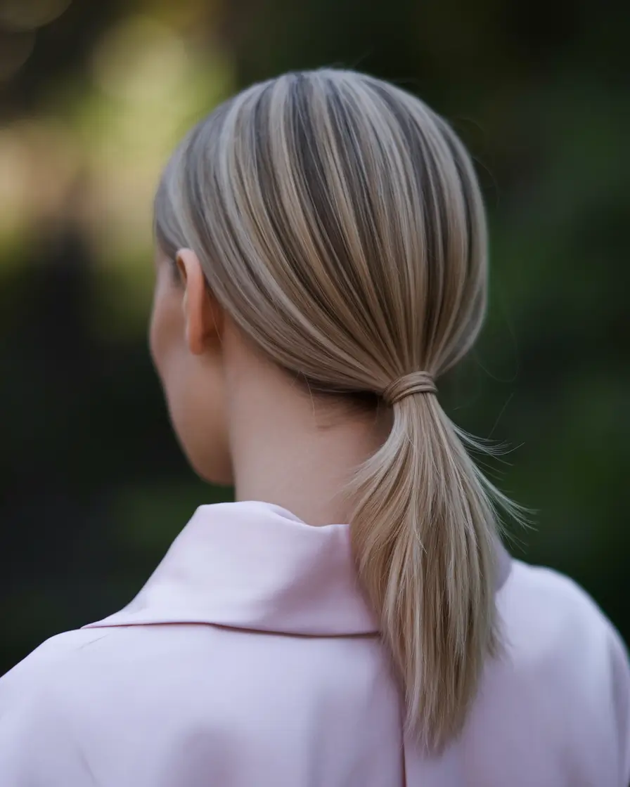 quick easy hairstyles summer Sleek Low Ponytail