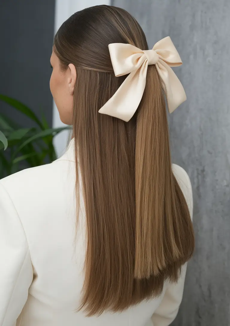 quick easy summer hairstyles Half-Up Bow Style