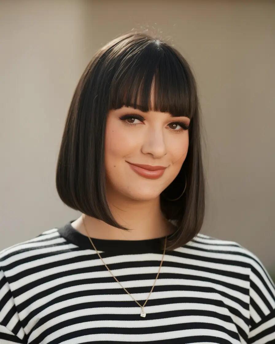 Quick Work Hairstyles Summer - Classic Bob with Blunt Bangs