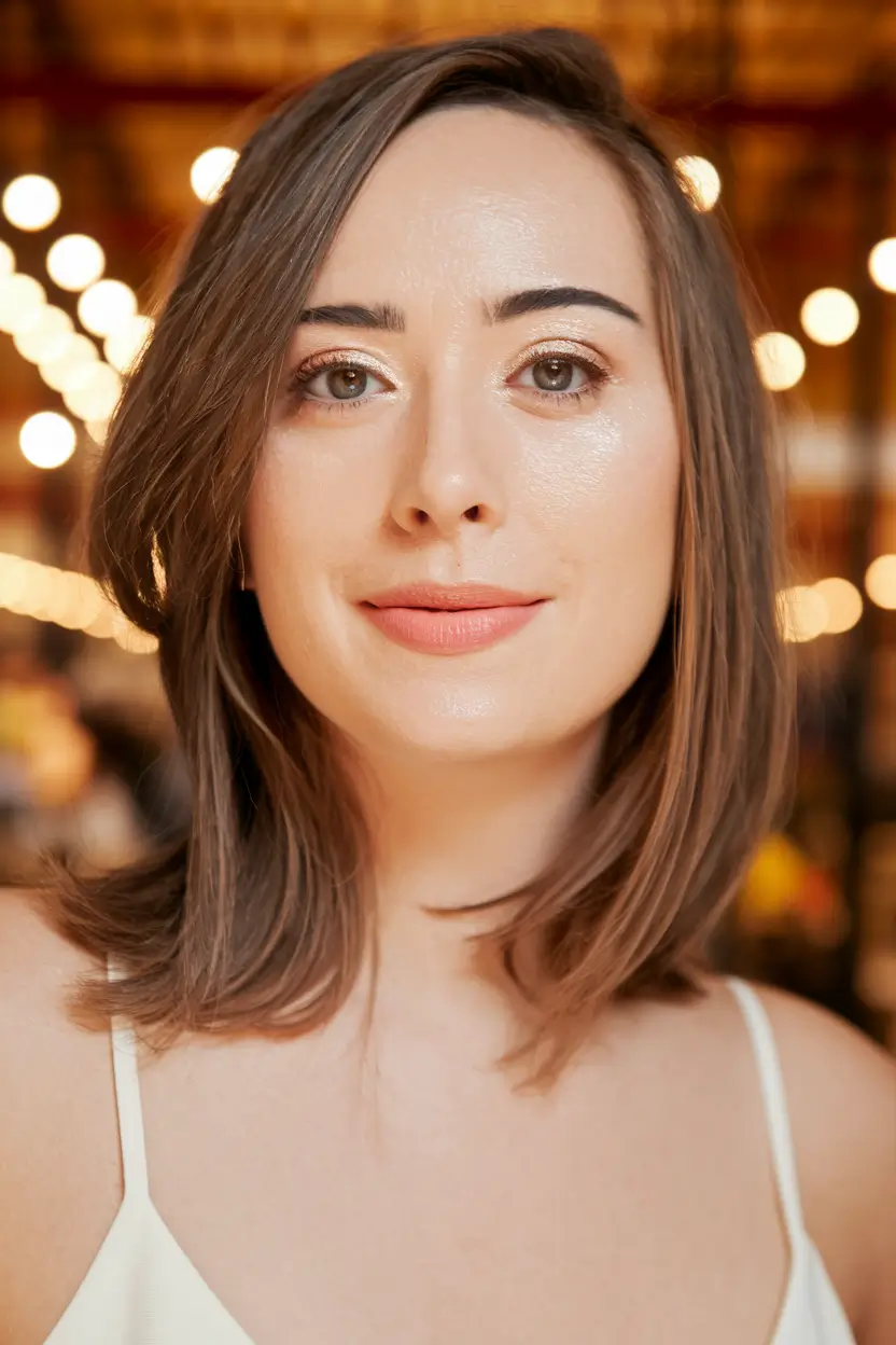 Quick Work Hairstyles Summer - Textured Lob with Side Part
