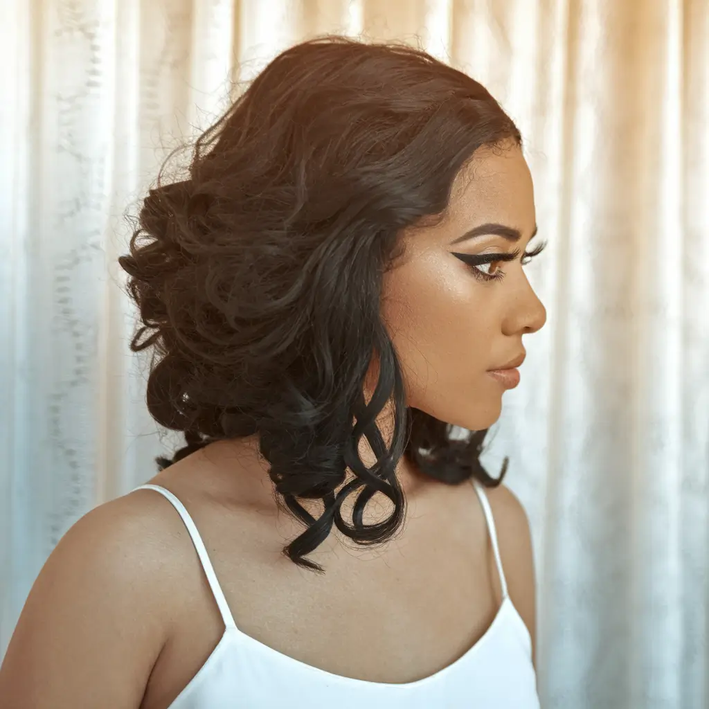 Quick Work Hairstyles Summer - Curly Half-Updo