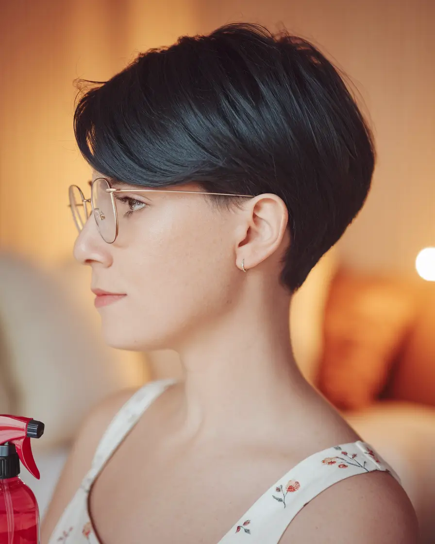 Quick Work Hairstyles Summer - Sleek Short Pixie with Bangs