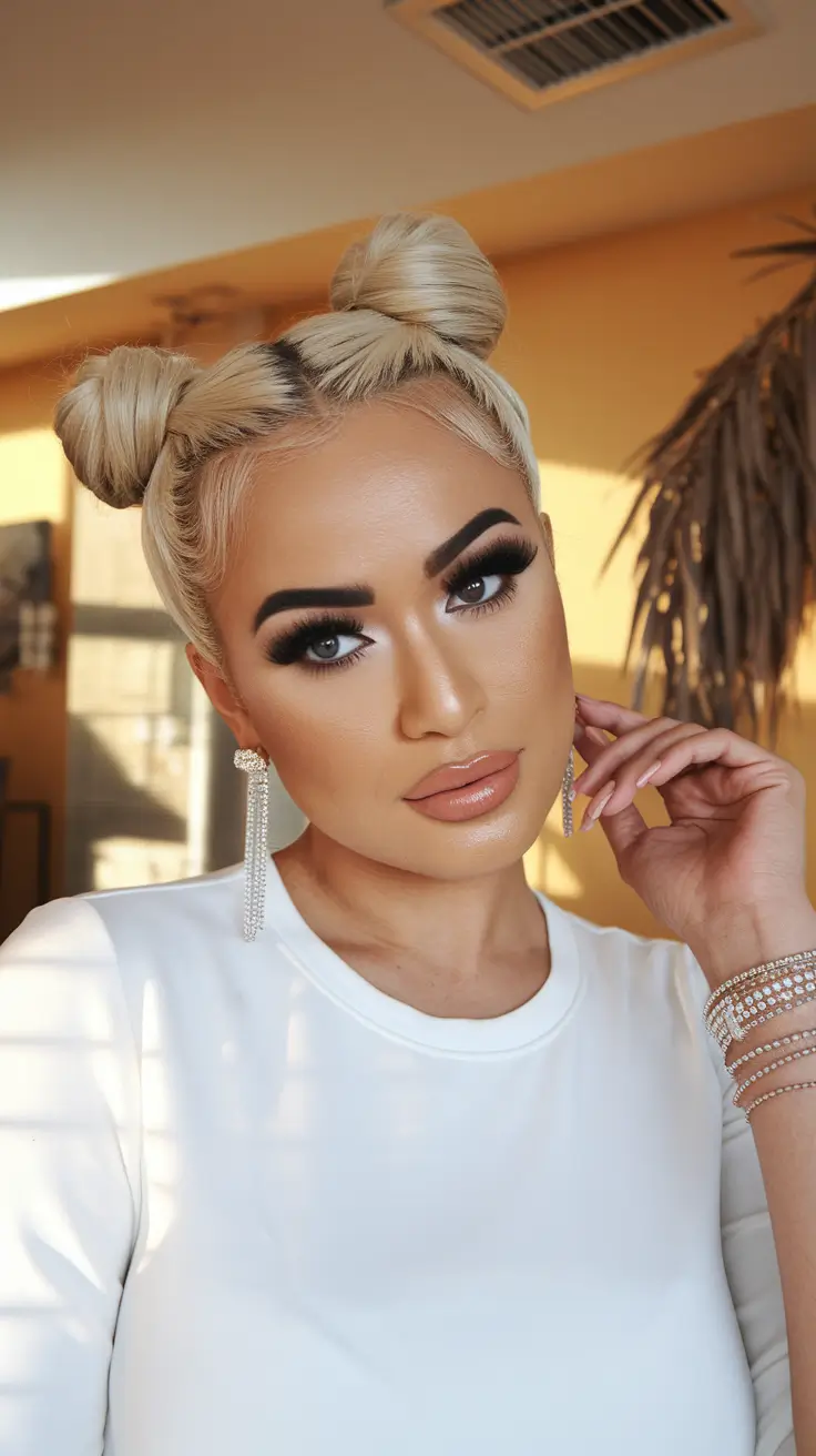 Quick Work Hairstyles Summer - Double Space Buns