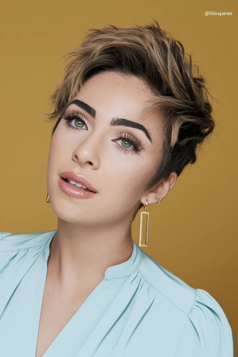 Quick Work Hairstyles Summer - Textured Short Crop with Highlights