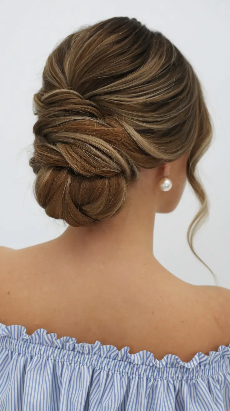Quick Work Hairstyles Summer - Elegant Low Twisted Updo