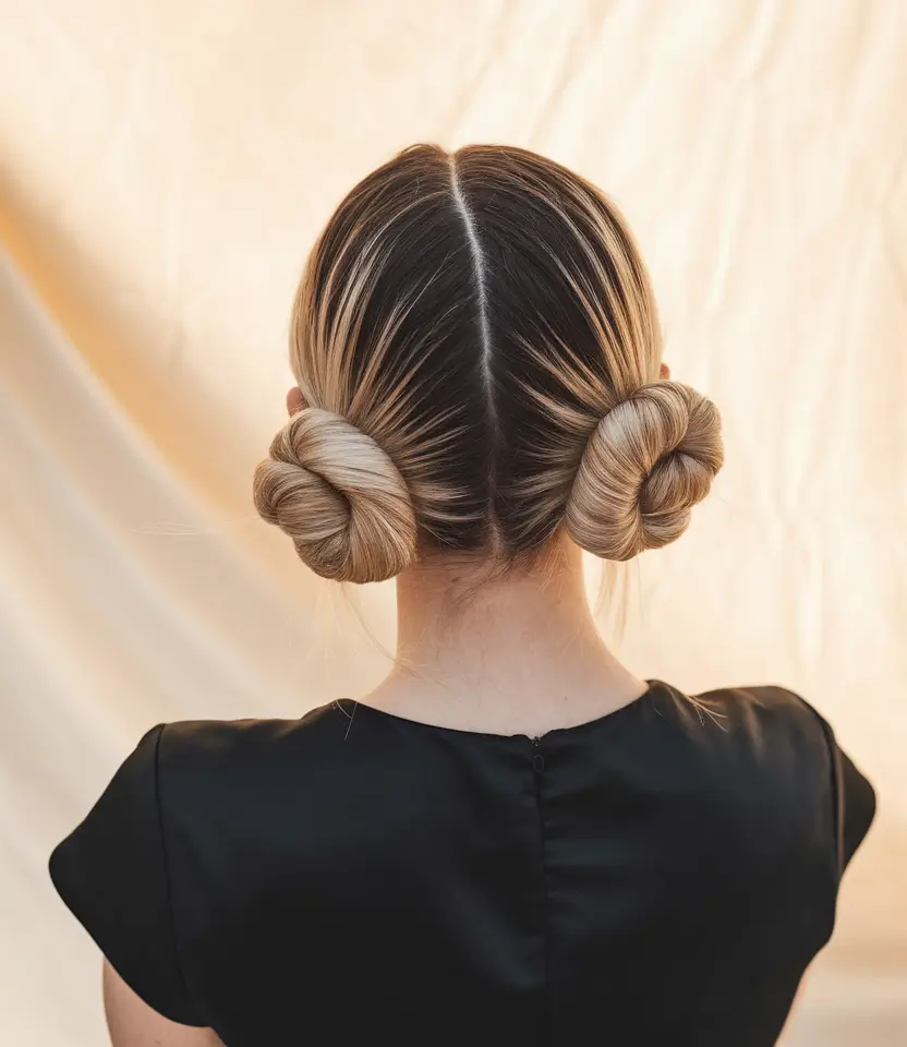 Quick Work Hairstyles Summer - Double Twisted Buns