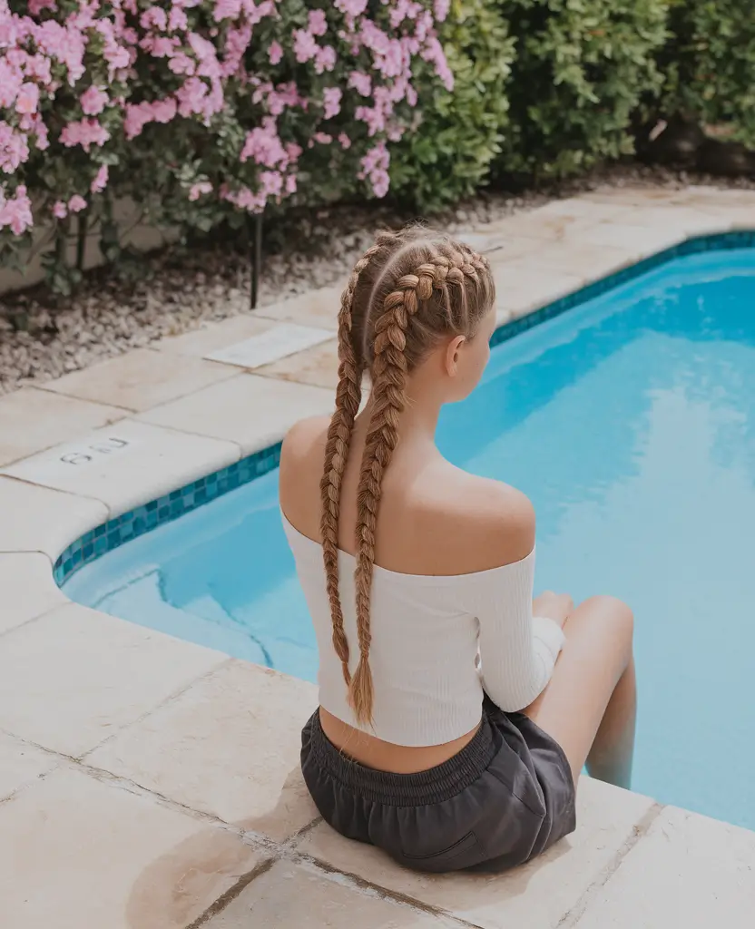 Summer french braids+Double French Braids with Attitude