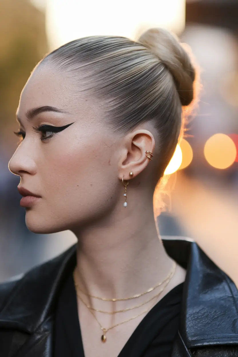 simple bun hairstyles with lehenga