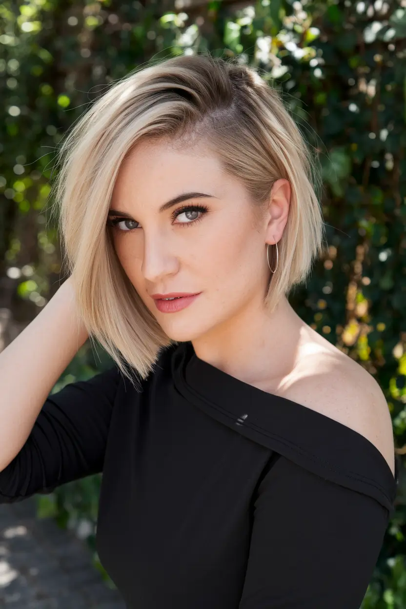 Stylish Bob Hair Summer Stacked Blonde Bob with Tousled Layers