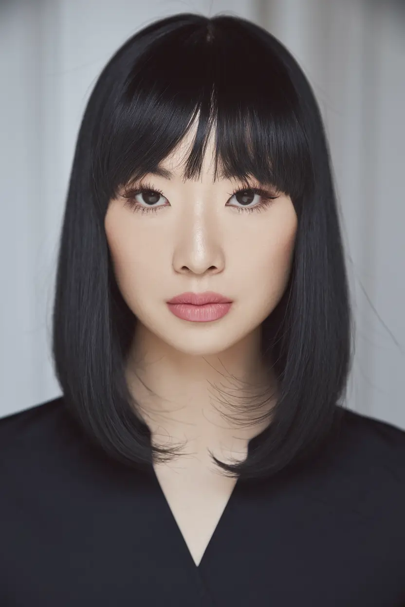 Stylish Bob Hair Summer - Classic Straight Bob with Blunt Bangs