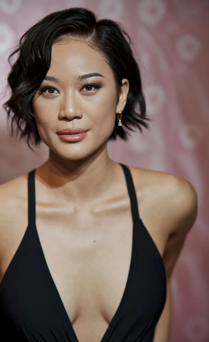 stylish women haircuts Elegant Tousled Bob with Deep Side Part