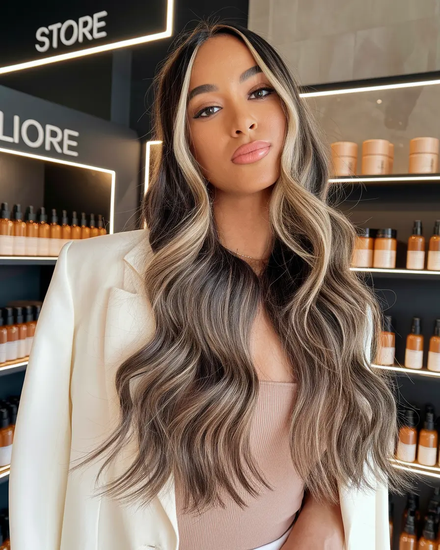 stylish women haircuts Chunky Blonde Money Piece on Loose Waves