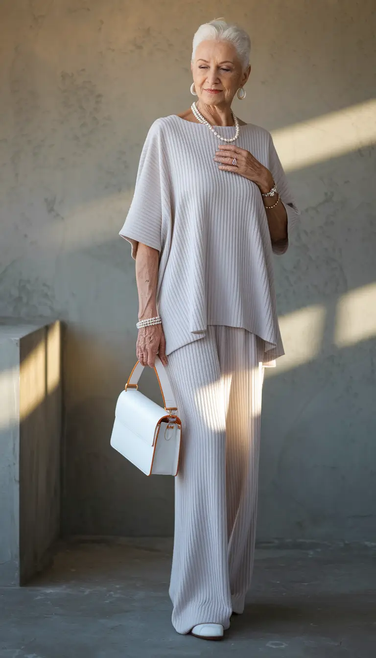 summer outfit women over 60 Soft Ribbed Set for Quiet Luxury