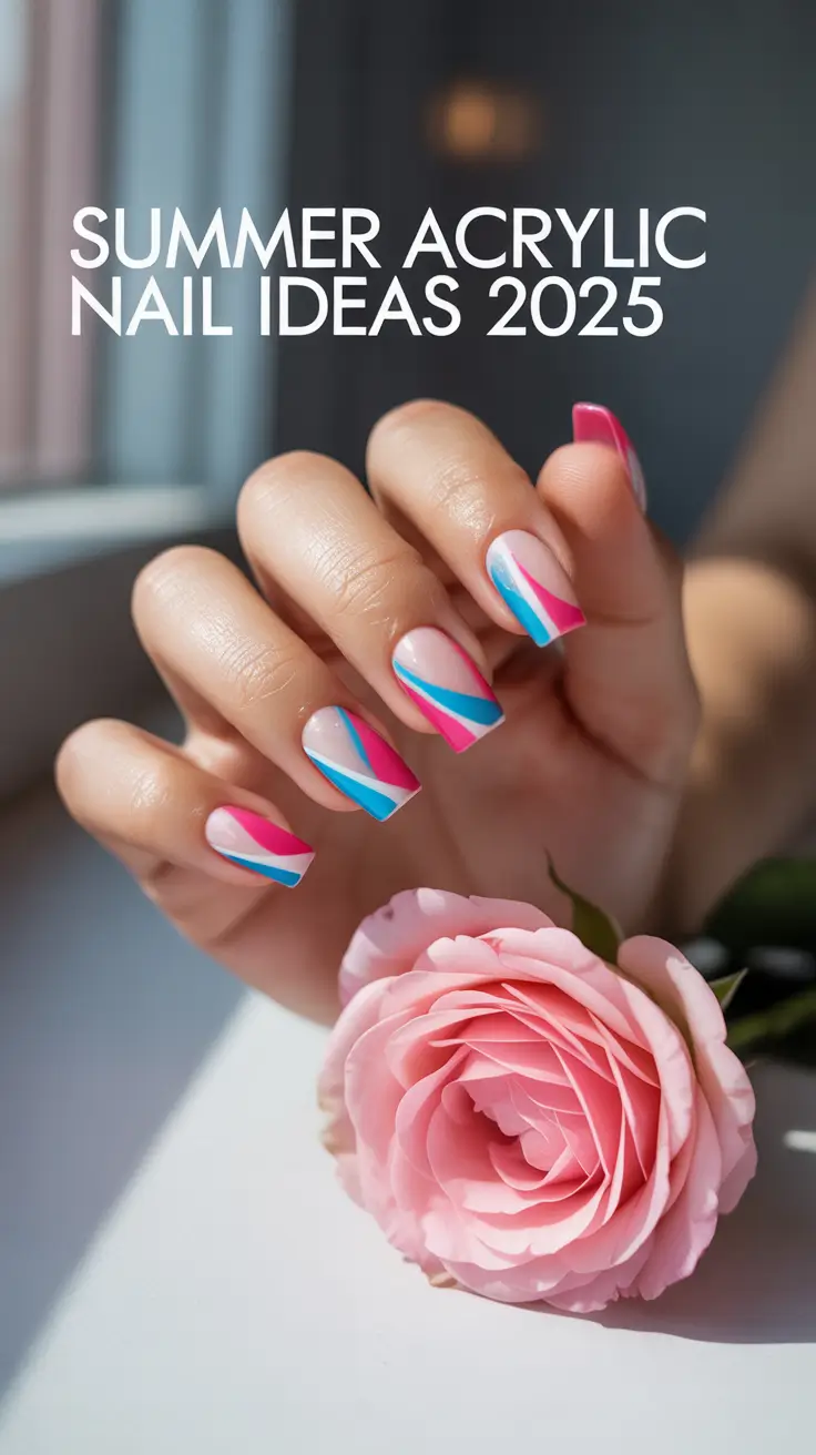 Summer Acrylic Nail Ideas 2025 Bright Colors Simple Designs Summer Acrylic Nail Ideas 2025 Bright Colors Simple Designs