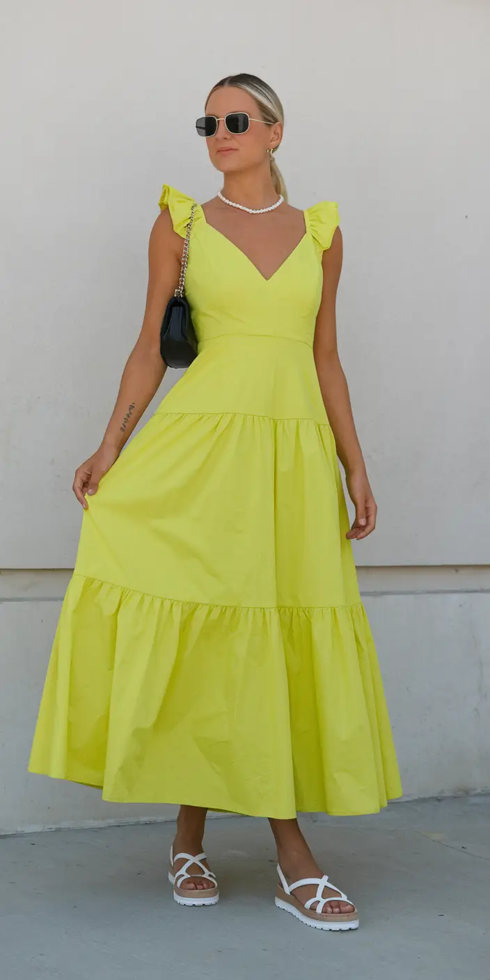 summer mom outfits ideas 2025 Bright Simplicity with a Pop of Color