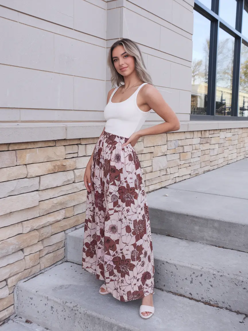 summer mom outfits ideas 2025 Floral Float Mode