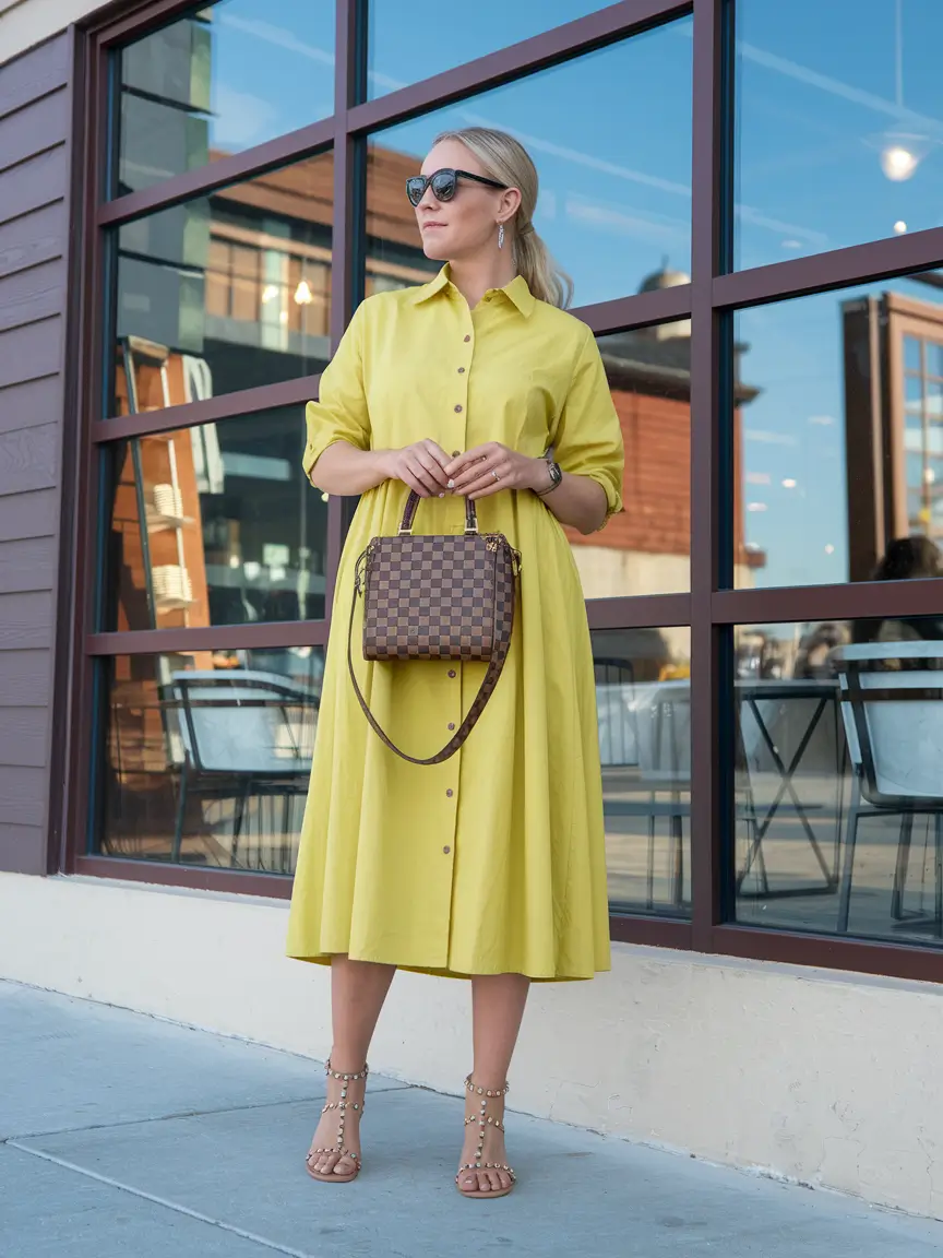 summer mom outfits ideas 2025 Lemon Dress Chic