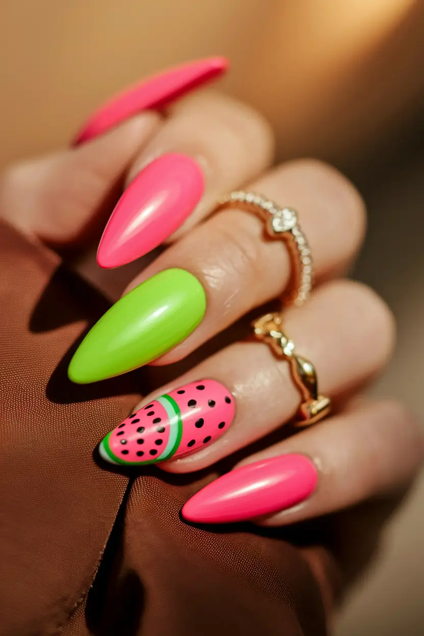 summer nail colors ideas 2025 Watermelon Sugar Pop
