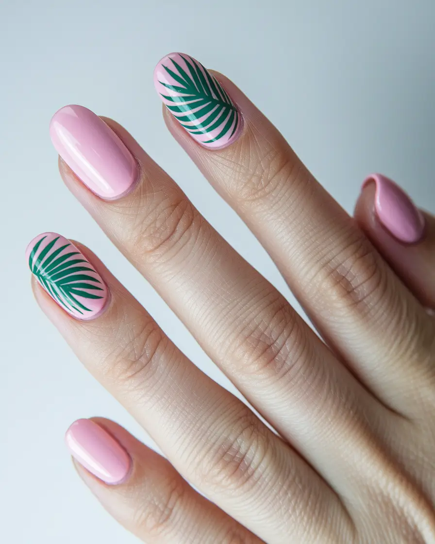 summer nail ideas 2025 minimal tropic touch