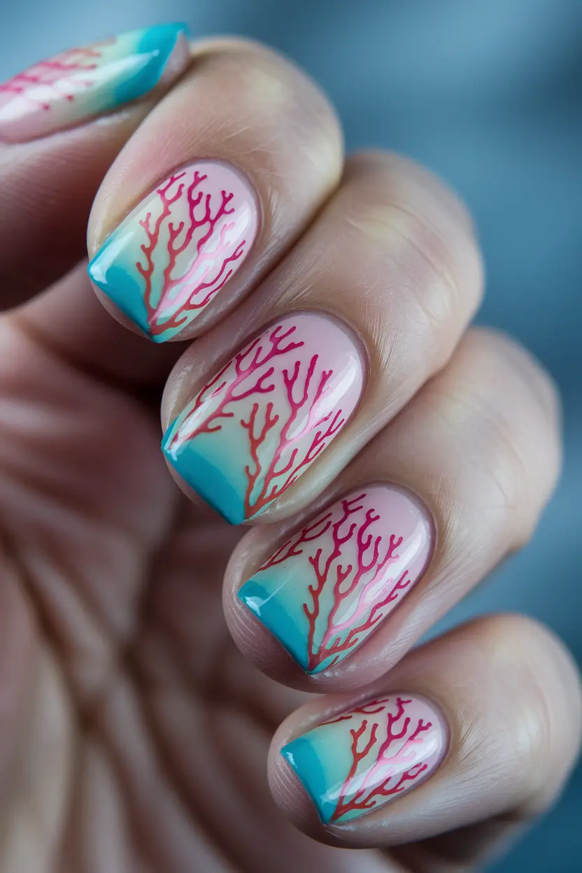 summer nail inspo blue