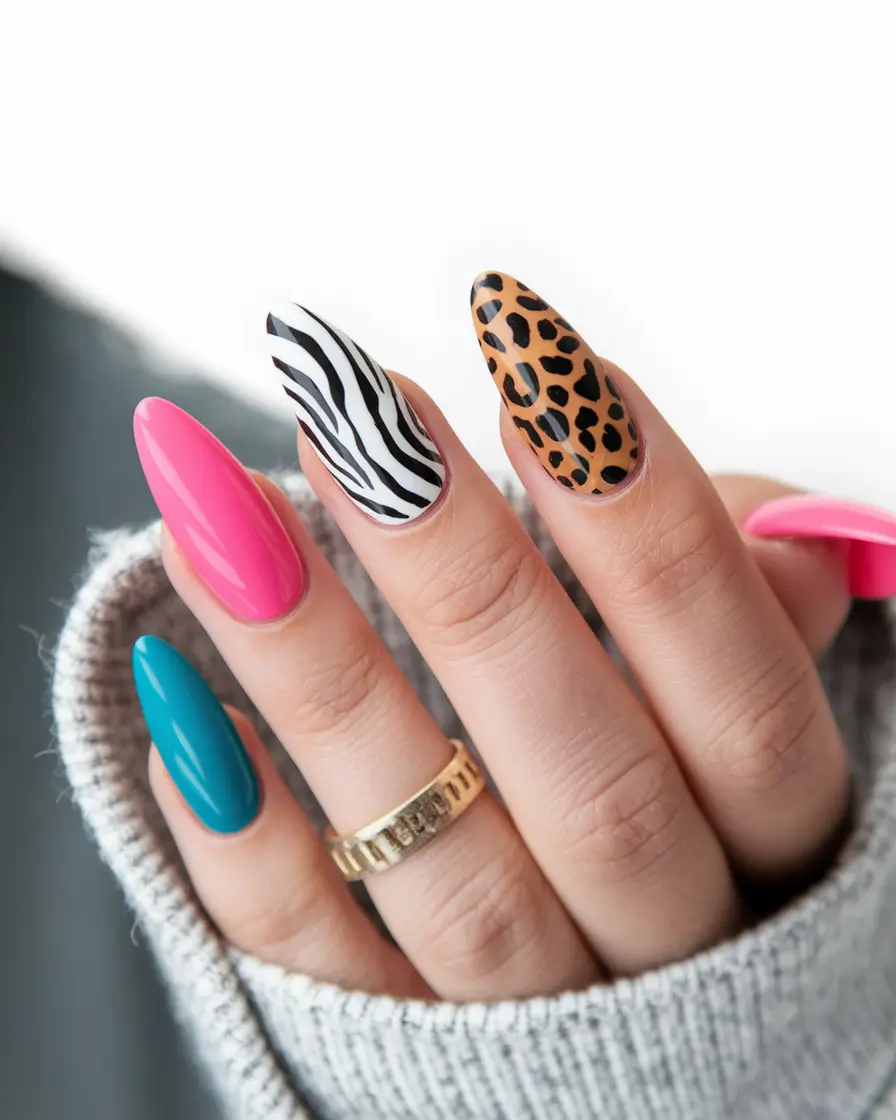 summer nail inspo 2025 almond colorful