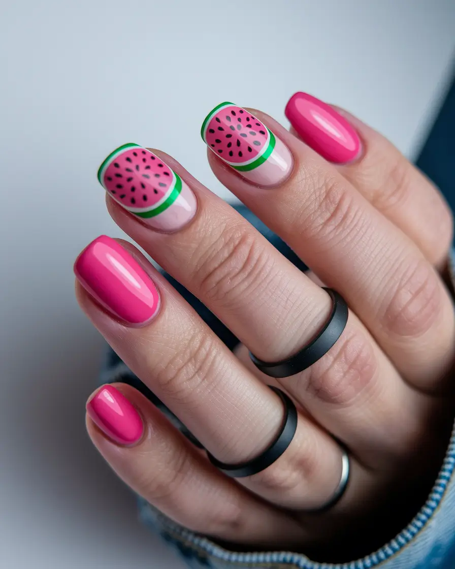 summer nail inspo 2025 almond colorful
