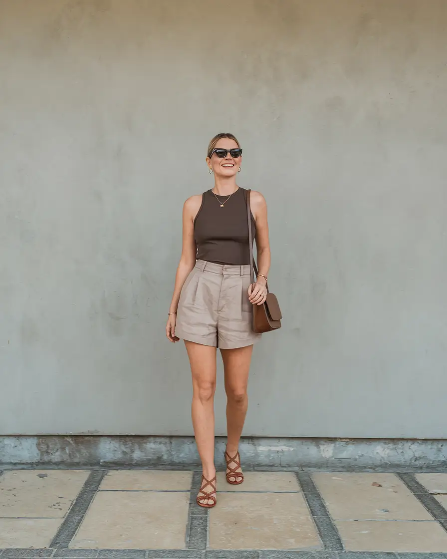 summer old money outfits women casual Earthy Tones in Clean Silhouettes
