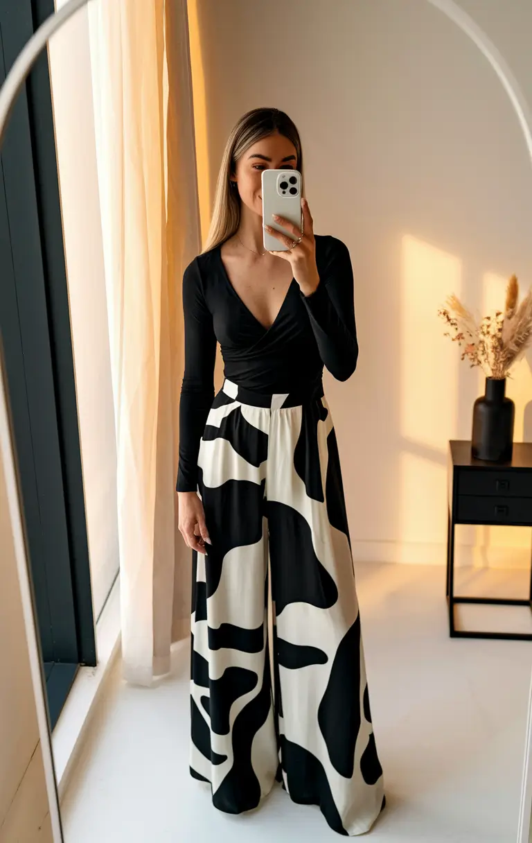 summer outfits women over 30 Graphic Drama with Editorial Vibes