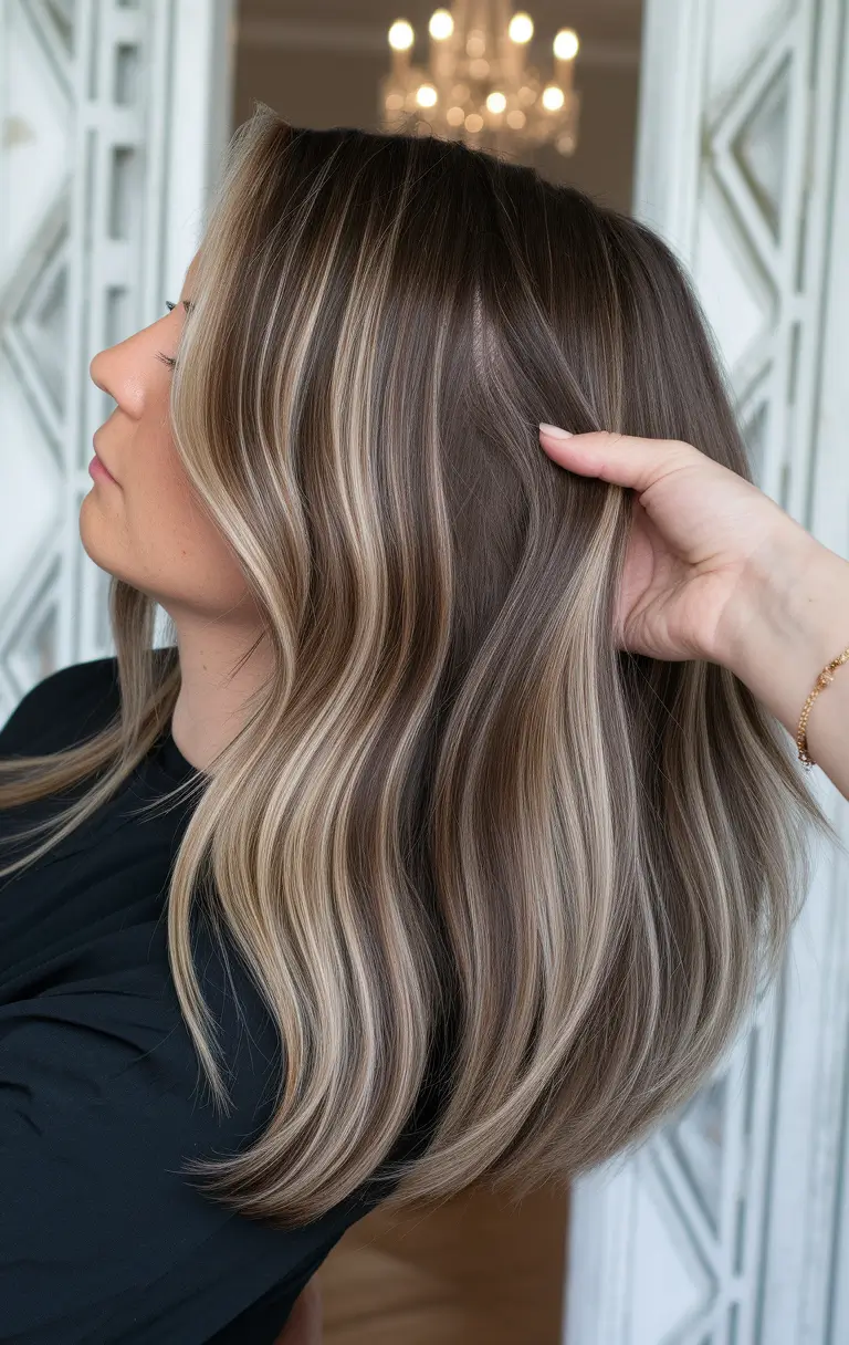 summer highlights light brown hair Sandy Blonde Waves with Brunette Base